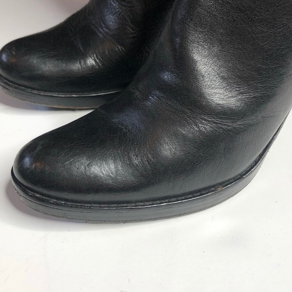 Laura Bellariva High Heel Platform Black Leather Boots Sz 39 - Picture 6 of 16